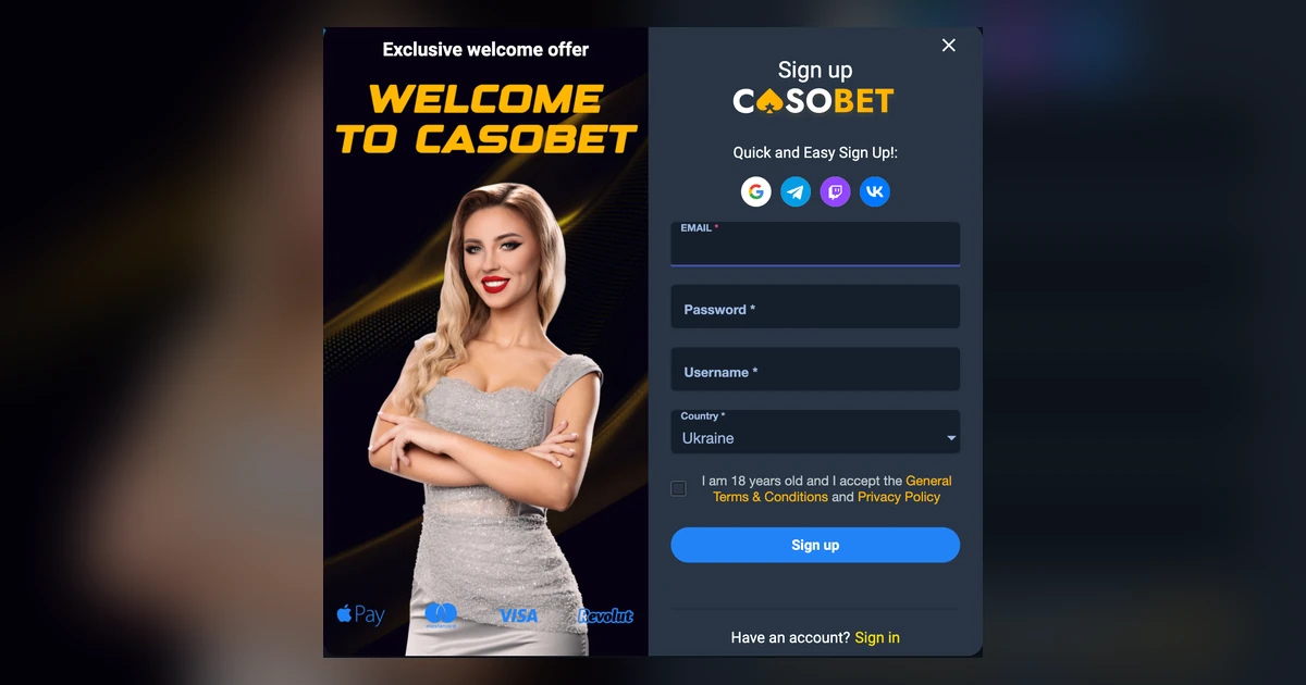 Inloggen en registreren bij Casobet Casino